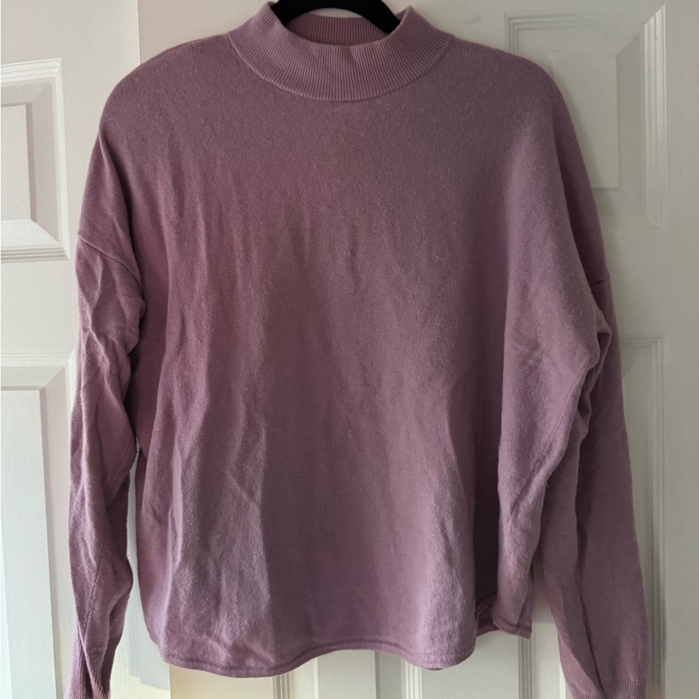 Madewell Lavender Mauve Mock Neck Sweater